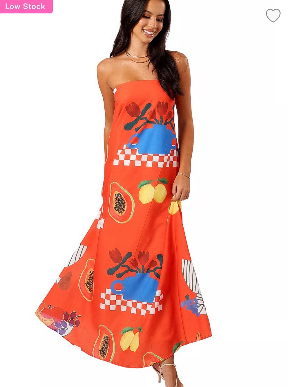 Petal & Pup Bold Orange Maxi Dress, sz XL